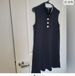 Duffield Lane Navy Dress with Gold Accents